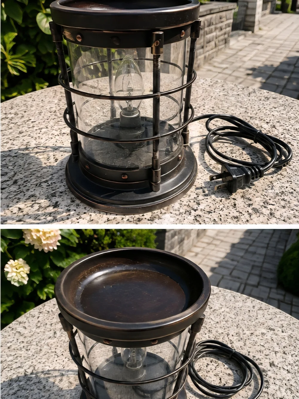 Black Metal Table Lantern Accent Lamp - Home Accents
